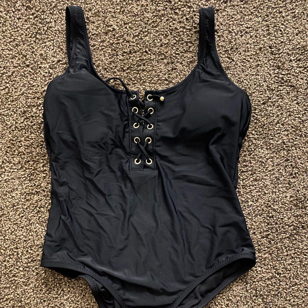 Never worn one piece black swimsuit